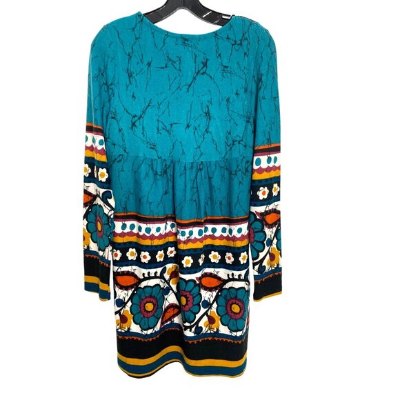BACCI WOMEN'S COLORFUL EMBROIDERED BOHEMIAN SWEATER DRESS SZ M - Picture 3 of 4